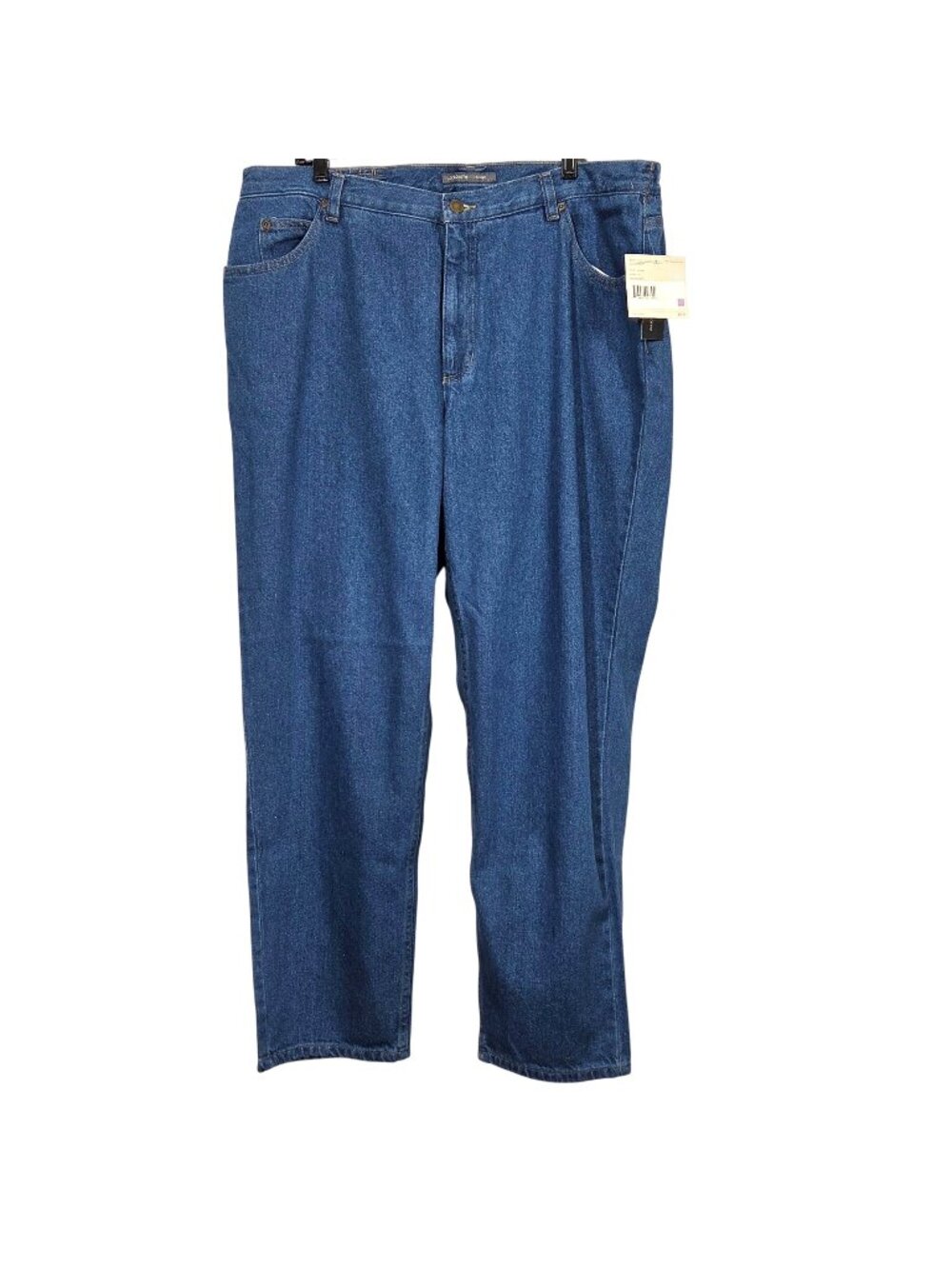 Liz Claiborne Jeans 20W Blue Classic Tapered Leg Side Elastic Stretch Denim New